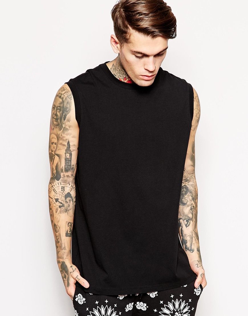 Asos T Shirt Oversize Sans Manches Coupe Carrée Asos Pickture