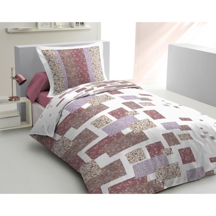 Housse de couette PATCHWORK 140x200cm ROSE - LOVELY HOME - Pickture