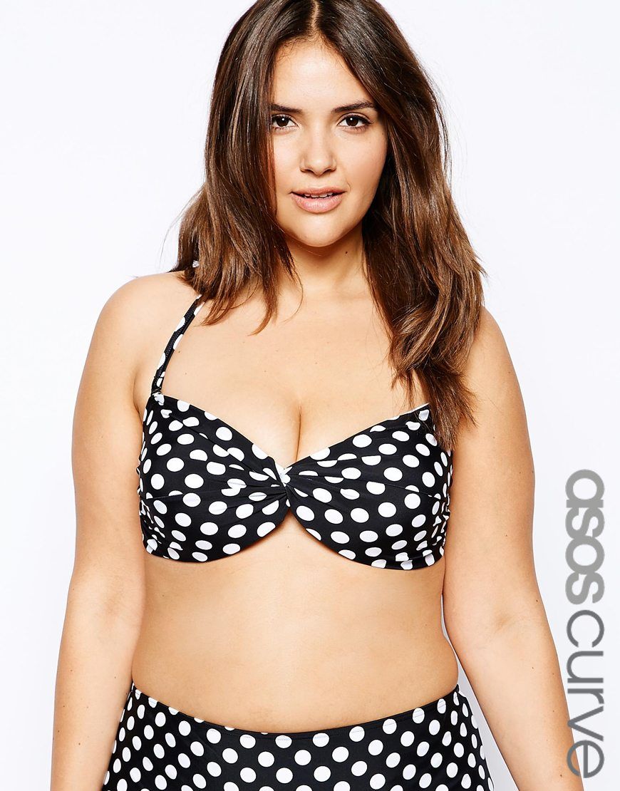 ASOS CURVE Top de bikini bandeau à pois ASOS Curve Pickture