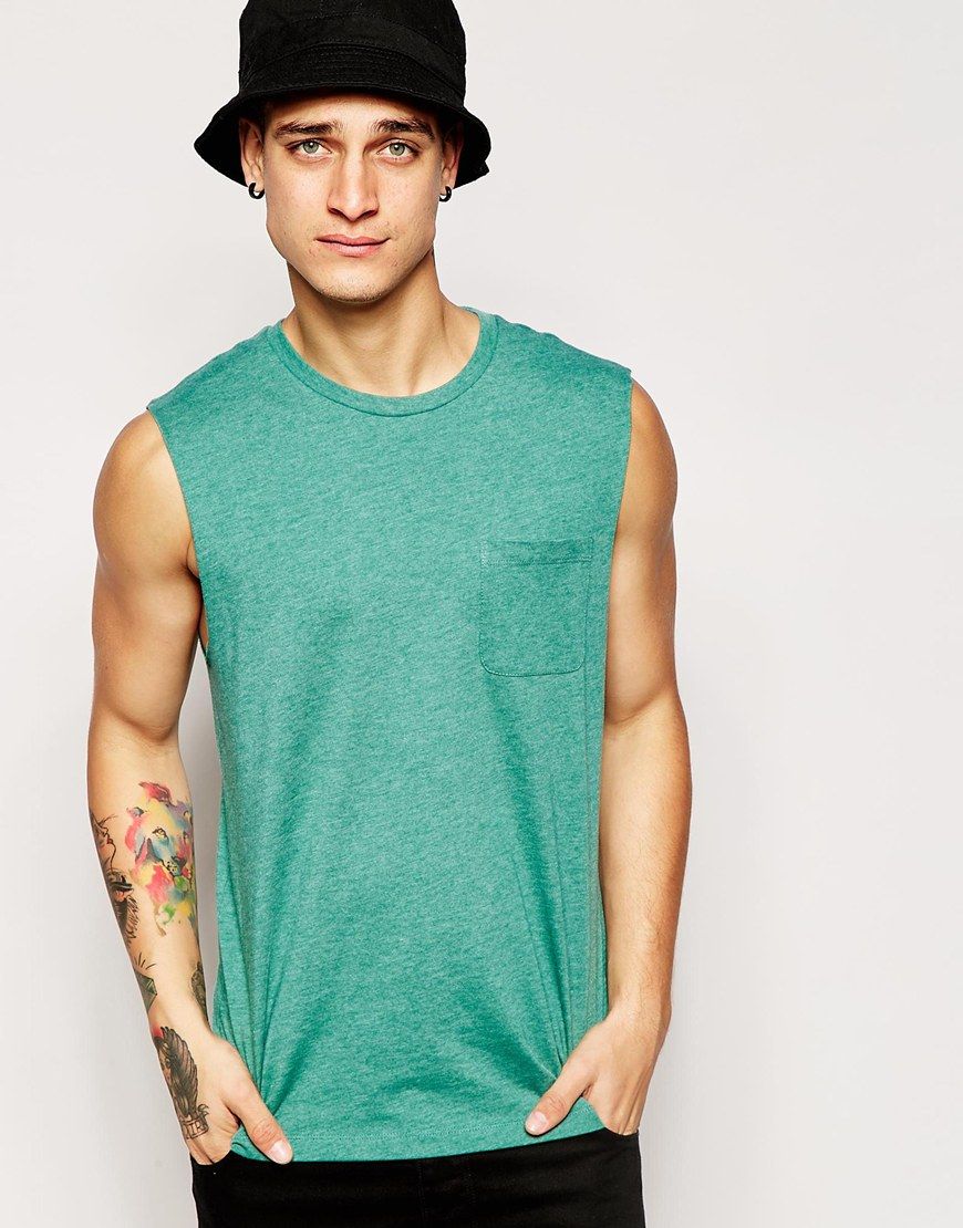 Asos T Shirt Sans Manches à Poche Asos Pickture