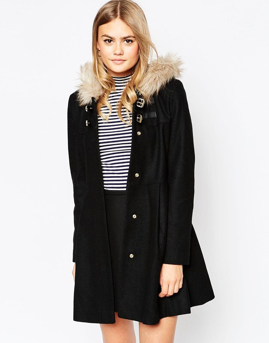 ASOS Manteau coupe patineuse avec capuche en Asos Pickture
