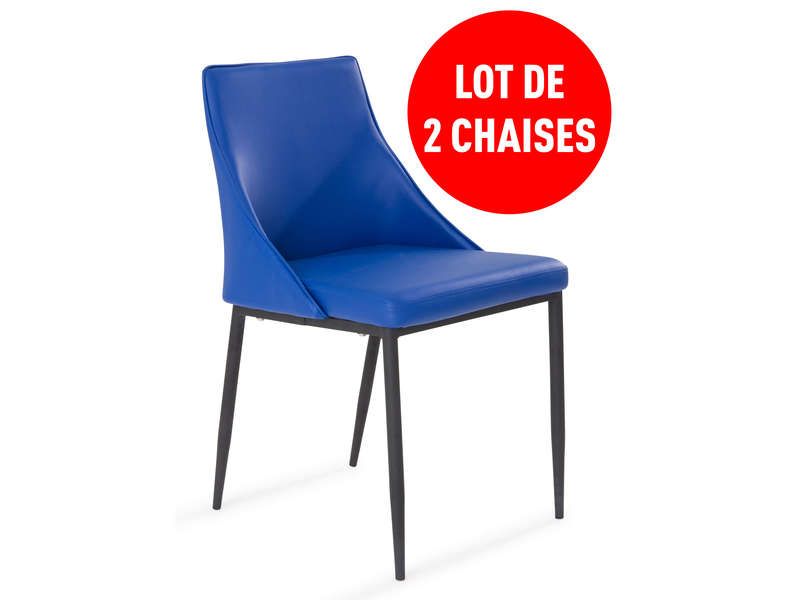 Lot de 2 chaises CALL coloris bleu  Conforama  Pickture