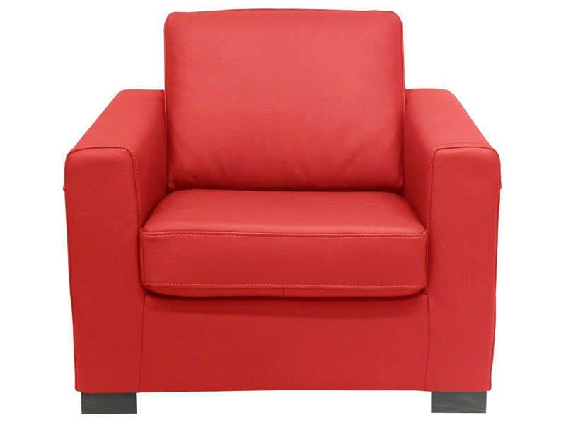 Fauteuil en cuir SOFLIT coloris rouge - Conforama - Pickture