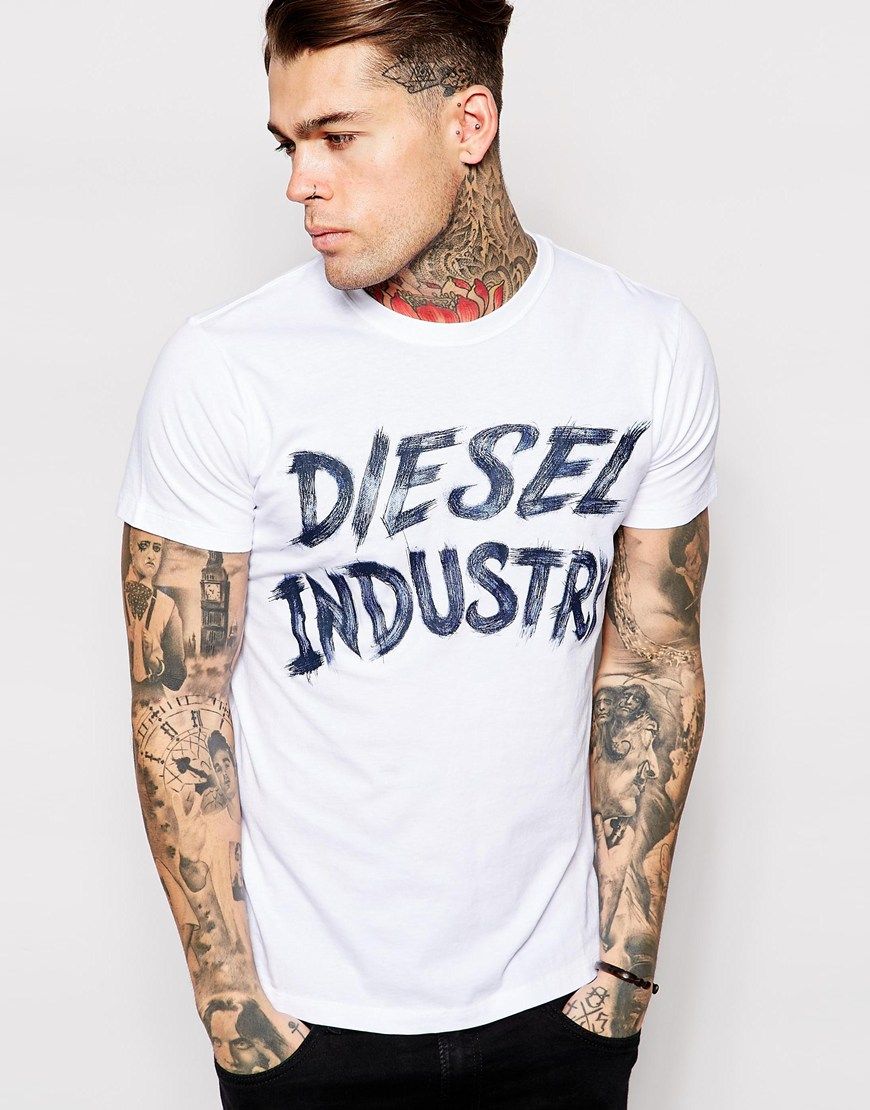 Diesel T-Shirt T-Aethalas Industry Logo Brush - Diesel - Pickture