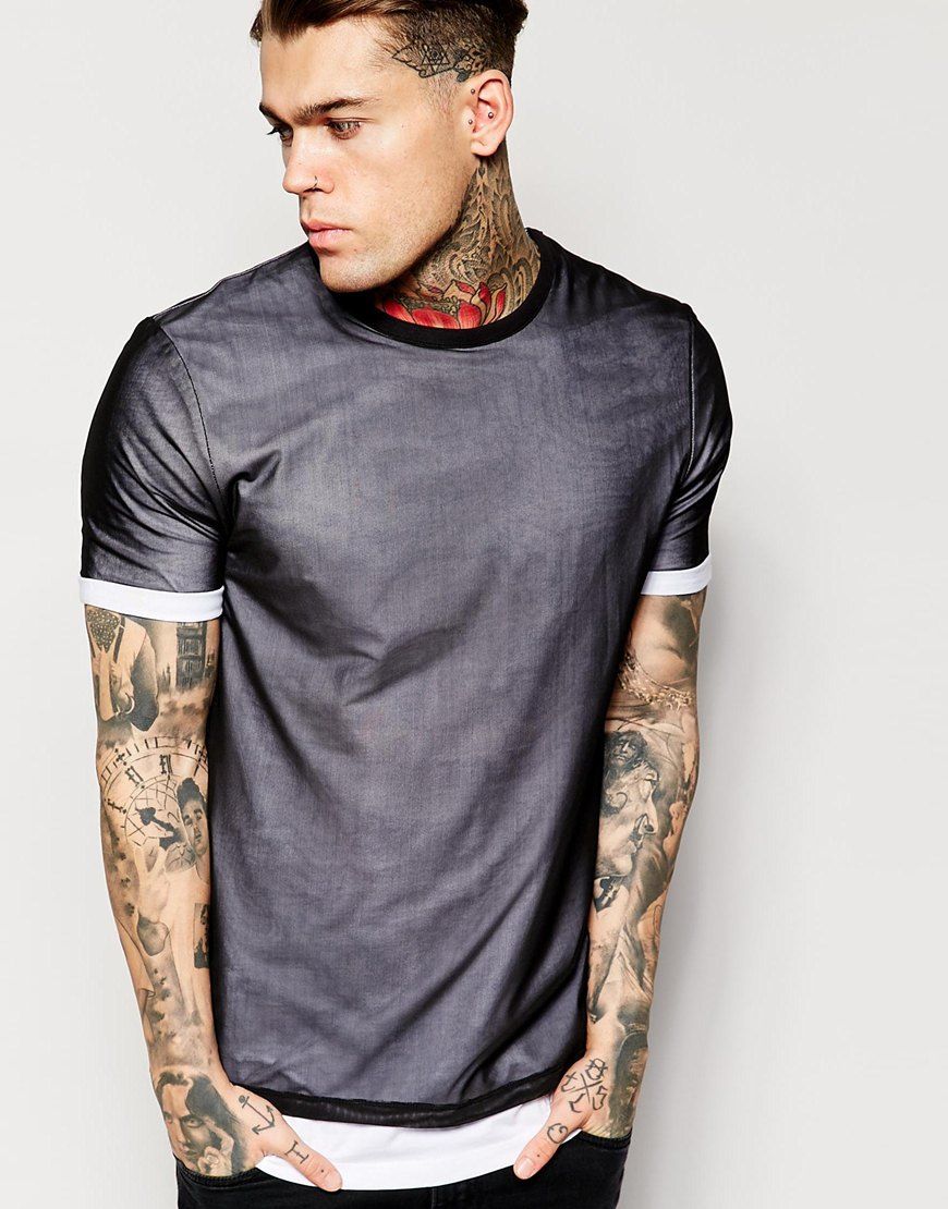 ASOS - T-shirt long avec superposition en tulle - Asos - Pickture