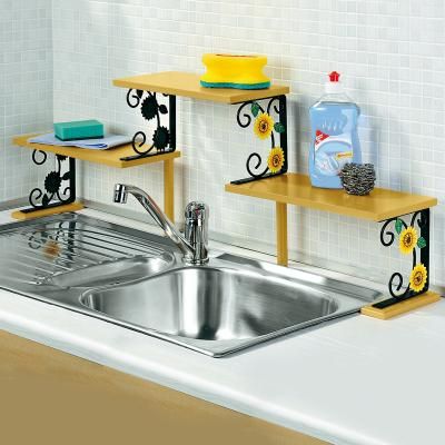 Étagère De Cuisine Réglable Au-Dessus De évier Pour Torchons éponges