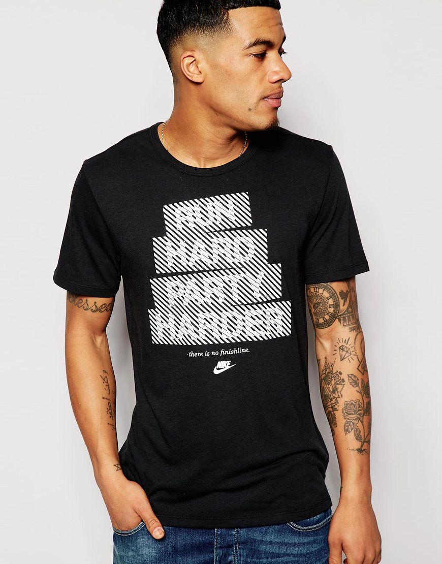 Nike Slogan T-Shirt - Black - Nike - Pickture