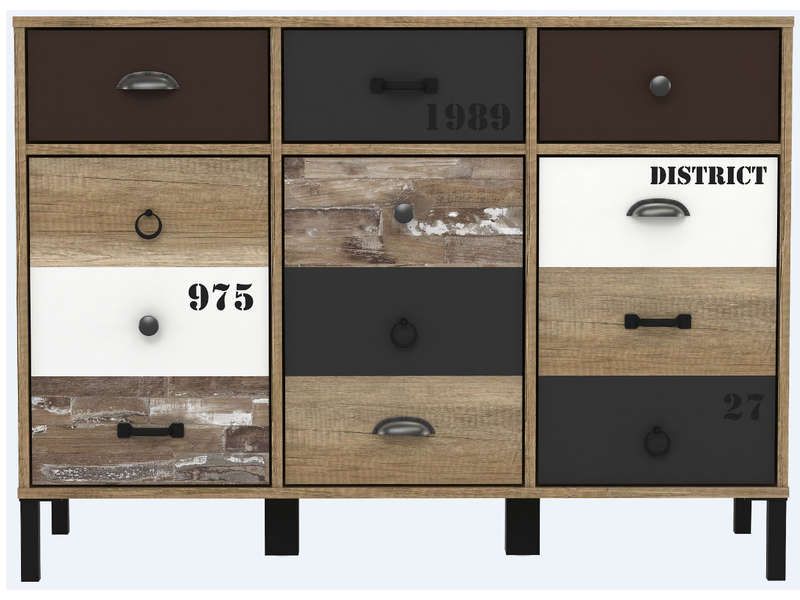 Rangement 3 portes+3 tiroirs OLDY Conforama Pickture