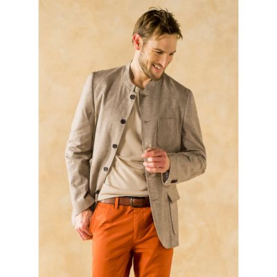 VESTE HOMME COTON/LIN COL MAO BOVERA - Somewhere - Pickture